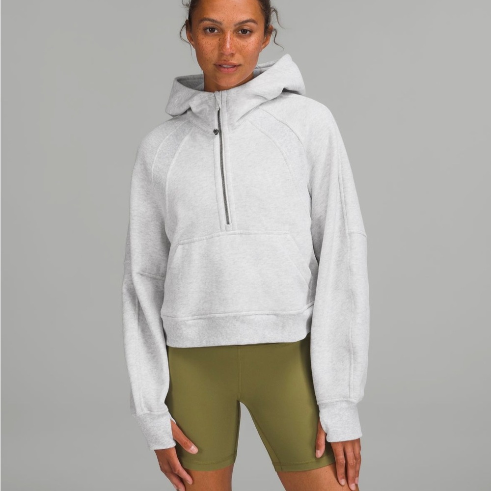 Lululemon Oversized Half Zip Scuba Heathered Core Ultra Light Grey M/L